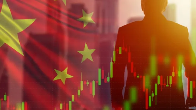 Chinese flag with graph